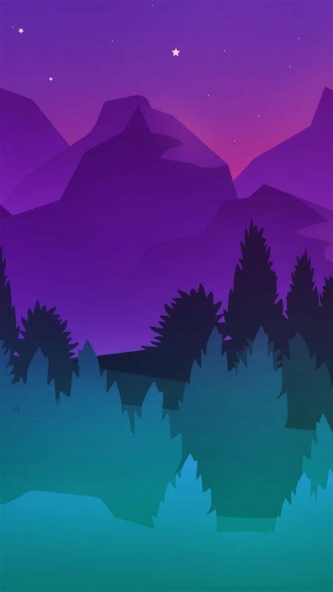 Purple Minimal Mountain Wallpapers Wallpaper Cave