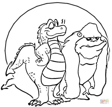 This name is said to have come from a phase of preliminary plans where godzilla was described as a cross between a gorilla and a whale about its size. Godzilla and King Kong coloring page | Free Printable Coloring Pages