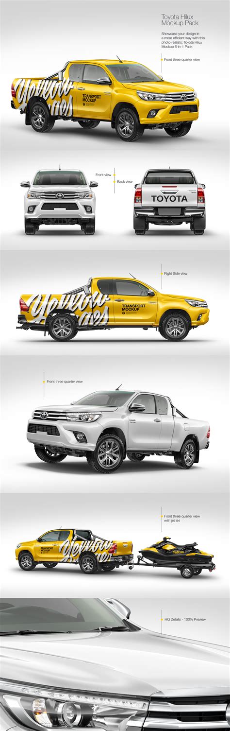 Toyota Hilux Mockup Pack On Yellow Images Creative Store