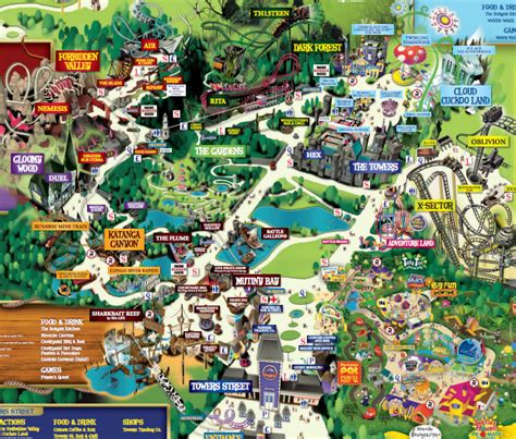 Alton Towers Map 2014 Theme Park Tourist