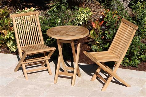 Dress up your bar or bistro space with the powell franklin 3 piece pub table set. Folding Bistro Teak Set - Oceanic Teak Furniture