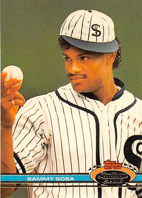Check spelling or type a new query. Sammy Sosa baseball card (Chicago White Sox) 1991 Topps Stadium Club #6