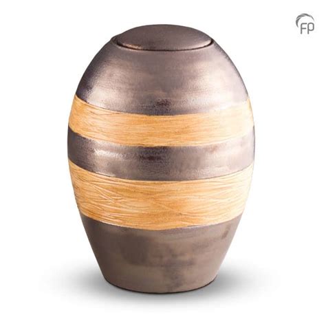 Wide range of solid ash caskets. Striped Ceramic Urn - Urns for Ashes