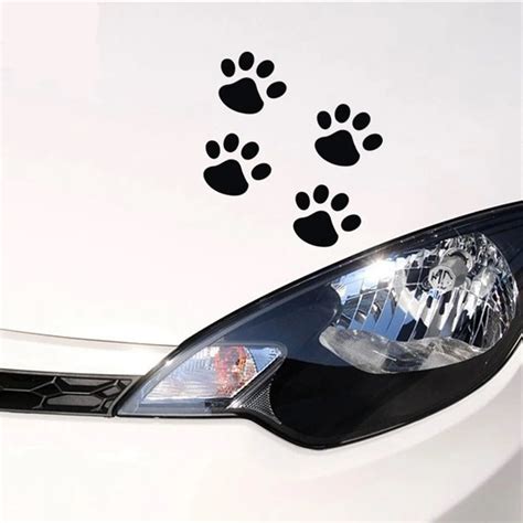 4pcs 6cm 6cm cute cat paw prints car stickers exterior accessories car styling decal sticker for