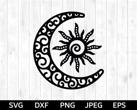 Sun & Moon SVG Celestial Sun SVG Celestial Moon SVG sun and | Etsy