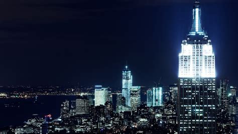 Tapety Město Panoráma Města Noc Mrakodrap Věž New York City