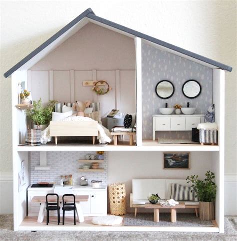 Ikea Dollhouse Fully Furnished Miniature Wooden Dollhouse With Etsy