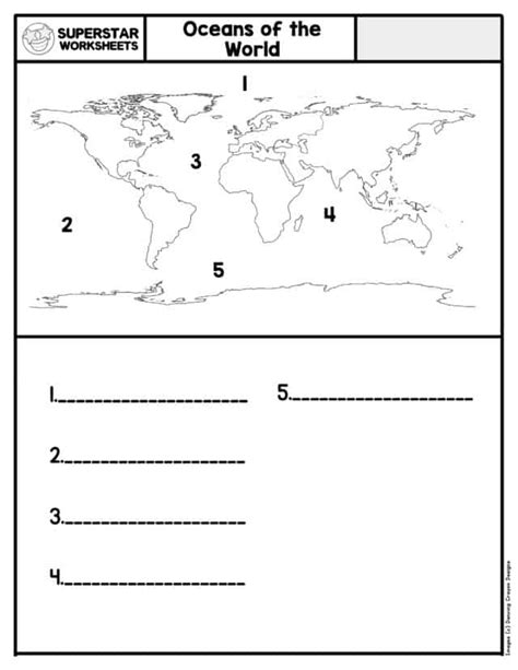 Labeling The Continents And Oceans Worksheet Martin P