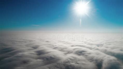 Aerial View Of The Sunny Sky And Cloud Layer Below Stock Image Image