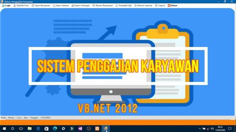 Sistem Penggajian Karyawan Berbasis Visual Basic Net Youtube