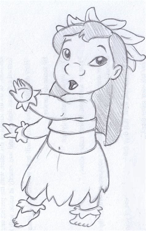 Disney Sketch Lilo Dancing Hula Easy Disney Drawings Disney