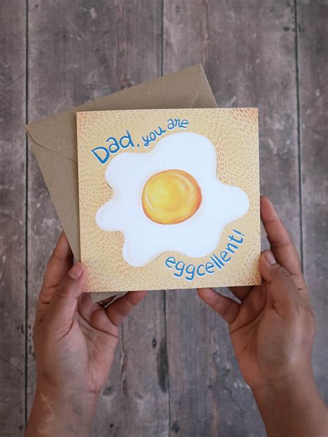 Dad You Are Eggcellent Fathers Day Greeting Card Father Birthday