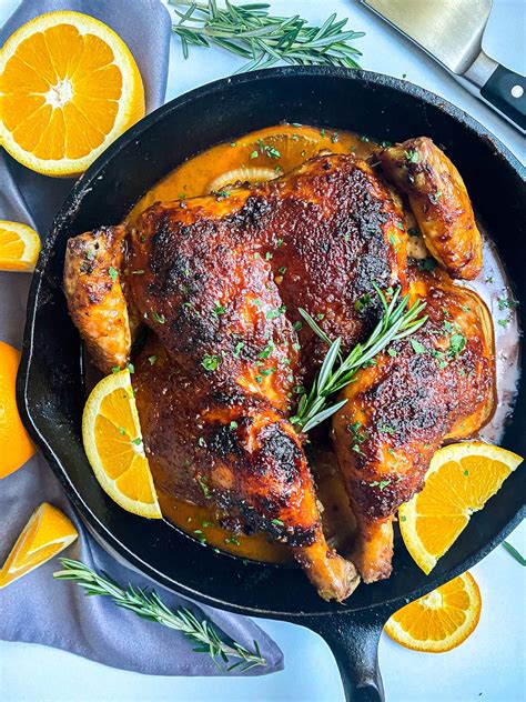 easy orange glazed spatchcock chicken recipe — be greedy eats where food meets comfort