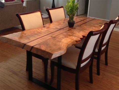live edge dining table with chairs Custom solid wood and live edge dining conference tables