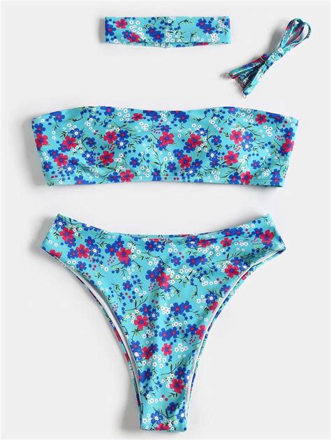 Cami Strap Floral Bikini Swimsuit Bikini Swimsuits Floral Bikini