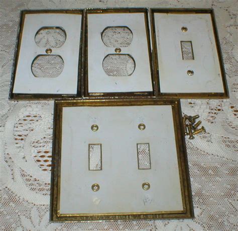Double Light Switch Plate Electrical Outlet Covers Brass Pearl Etsy