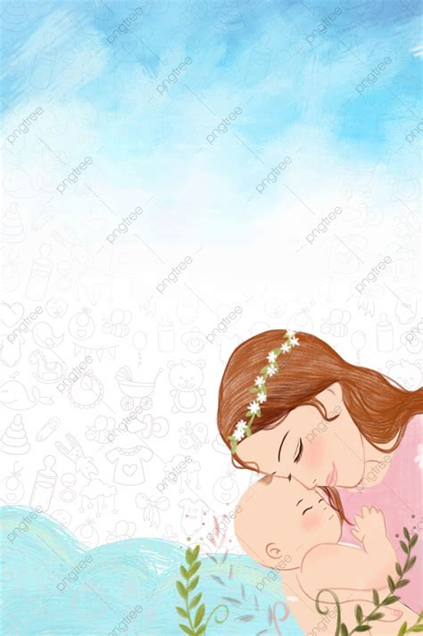 Background Ibu Dan Bayi Biru Latar Belakang Cinta Khusus Biru Ibu