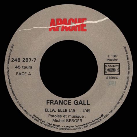 45t Ella Elle La Vinyles Sp France Gall Collection