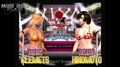 War Or The Rumble Roses Swimsuit Battle Reiko Hinamoto Vs Dixie Clemets Rr Youtube