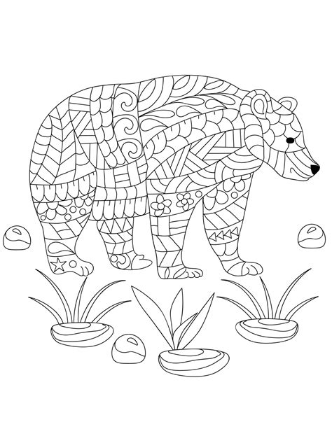 Kolorowanka Niedźwiedź Mozaika Do Druku I Online