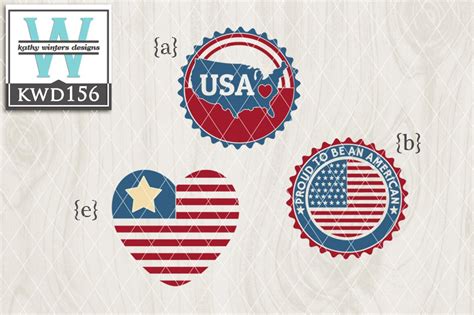 Svg Patriotic Themed Cutting File Kwd156 Set01 By Kwintersdesigns