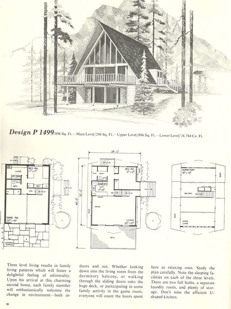 Vintage House Plans 1499 | Vintage house plans, Vacation house plans, A frame house plans