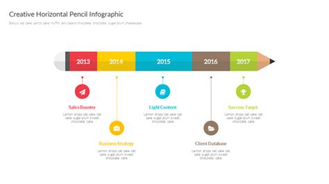 Creative Colored Pencil Timeline Ppt Materialbest Free Powerpoint