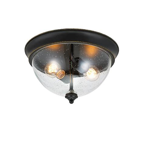 Buy products such as honeywell xerxes 62 oil rubbed bronze led remote control ceiling fan, 8 blade, integrated light at walmart and save. Hampton Bay 2-Light 13 in. Bronze Flush Mount-21093-000 ...