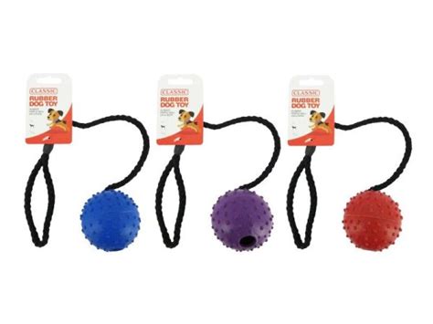 Classic Rubber Pimple Ball And Rope 7cm Becs Pets For All Pets Needs