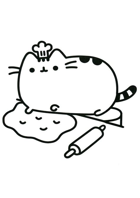 Kawaii Pusheen Cat Coloring Pages