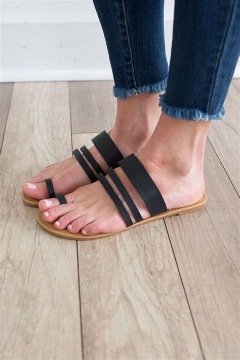 Shop Our Southern California Strappy Sandals In Black Pair With A Tank
