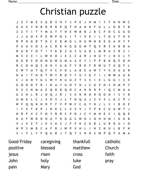 Christian Puzzle Word Search Wordmint