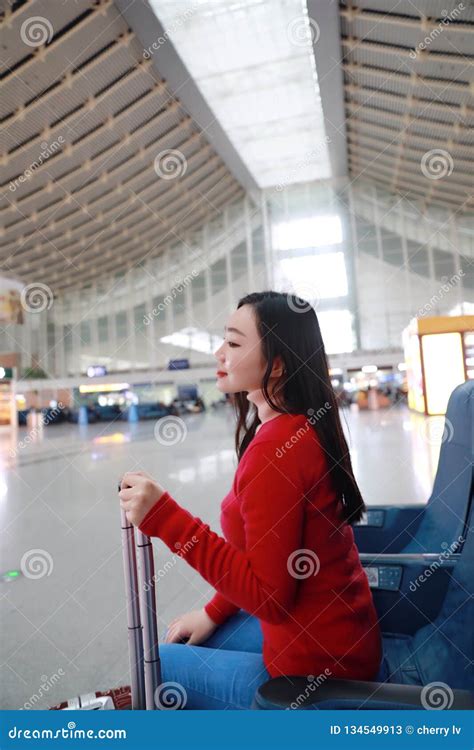 Passenger Traveler Woman In Train Station Stock Image Image Of Casual Bored 134549913
