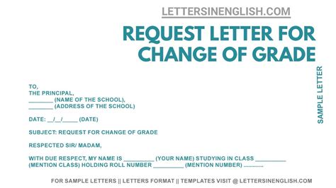 How To Write Letter For Grade Change Sample Letter Of Request For