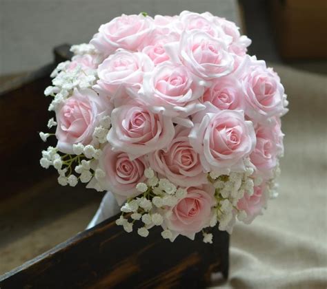Greenery Wedding Bouquet Bridal Bouquet Pink Pink Rose Bouquet Pale