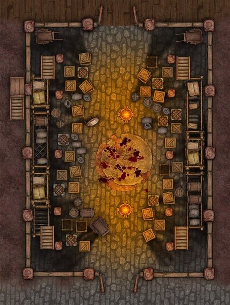 Rdndmaps The Warehouse Fighting Pit Fantasy City Map Dnd World