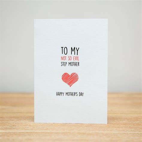 Greeting Card Mothers Day Funny Stepmum Stepmom To Etsy Message For Mother Cards Greeting