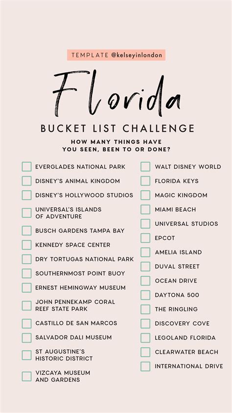 Top things to do in Florida - Florida Bucketlist - Instagram Story