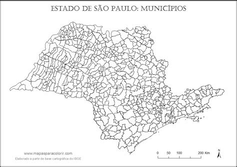 Município De São Paulo Mapa Do Estado De São Paulo Mapa De São