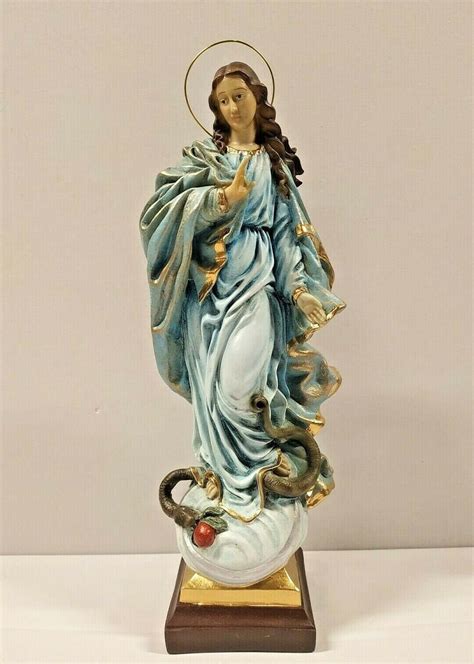 Statue Of The Madonna Immaculate Conception 41 Cm 1614 Inches Made Of Resin Hand Decorated