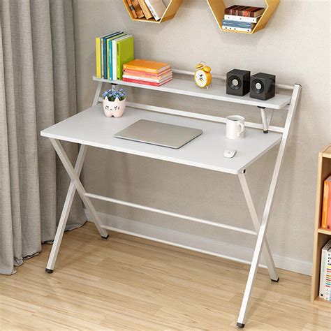 Folding Study Desk For Small Space White Mesas De Trabajo Para