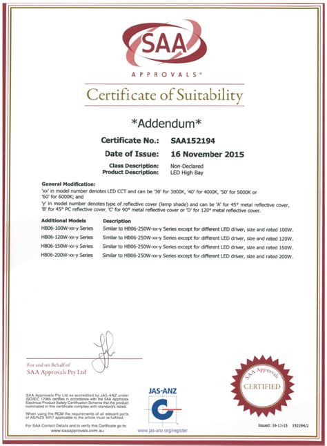 Certificate Shenzhen Minglight Co Ltd