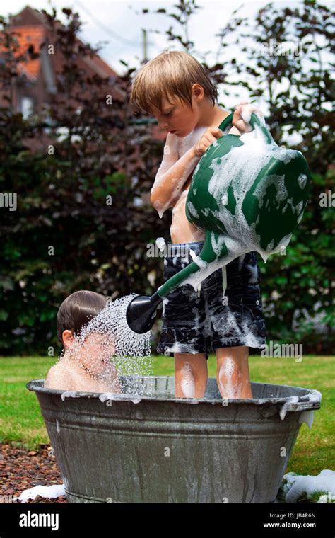 Kids In Bathtub Stock Photo Alamy