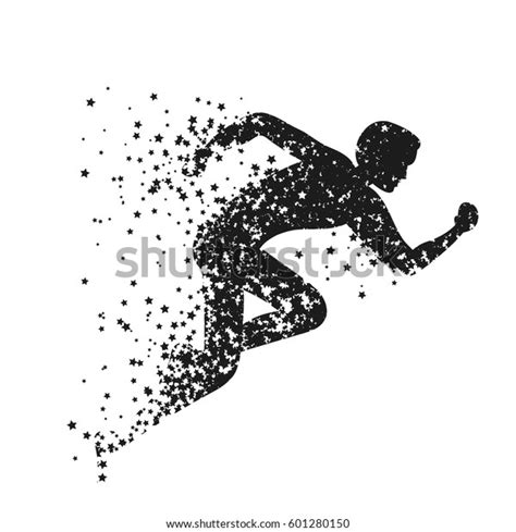 Running Man Sportfitness Poster Silhouette Star Stock Vector Royalty