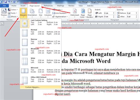 Cara Mengatur Satuan Panjang Ukuran Margin Dan Orientasi Kertas Pada