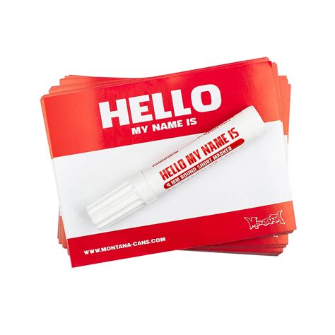 Hello My Name Is Stickers Red Highlights