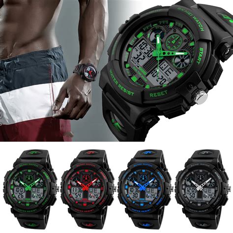 tsv tsv men s digital sports watch waterproof tactical watch with led backlight watch for men