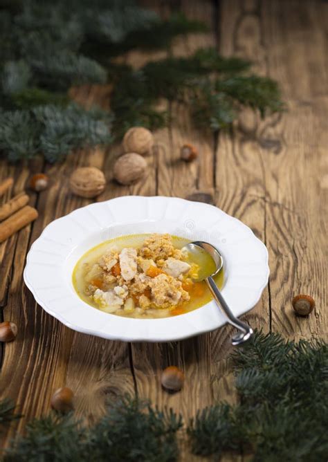 Traditional Christmas Food In Czech Republic Fish Soup Stock Image