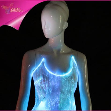 Led Tops Lady Luminous Sexy T Shirt Fiber Clothe 2017 Unique Design Led Costumes Glowing Vest