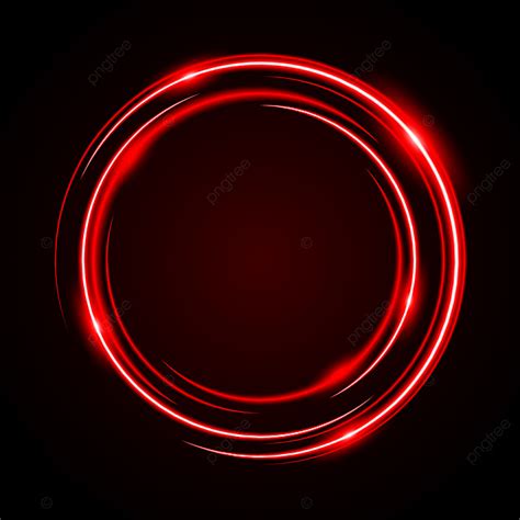Abstract Neon Light Red Circle Frame Halo Illuminated Vector Abstract